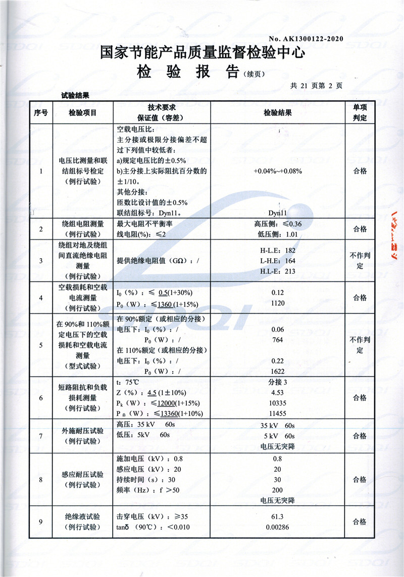 高低压试验报告-S11-1250张店张店张店油浸式变压器-2.jpg